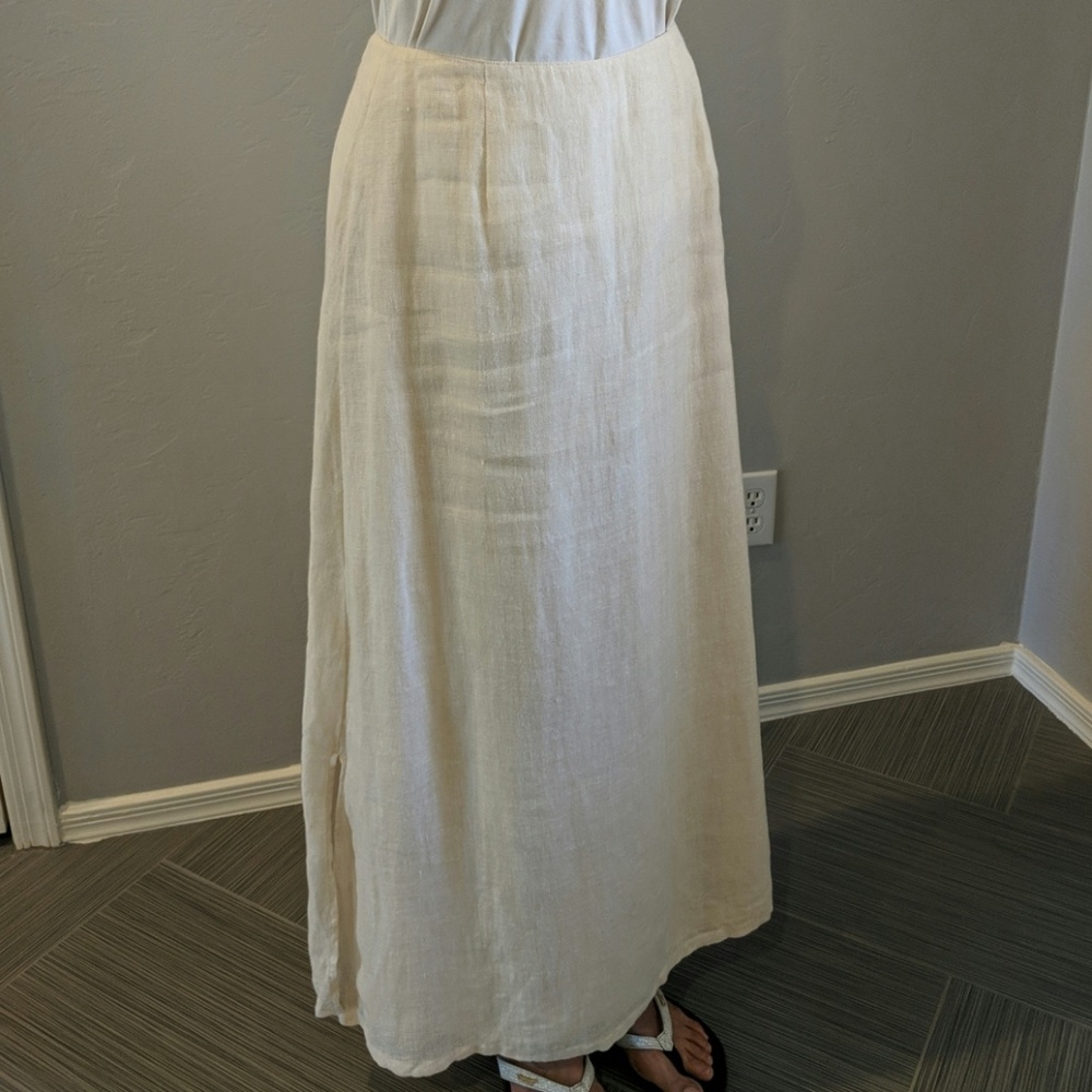100% Linen Ivory J.Jill A Line Skirt